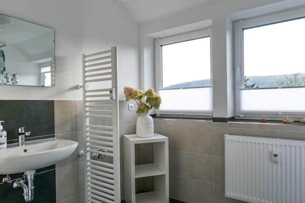 Wunderschoene Ferienwohnung Mit Balkon In Aue Esterno foto