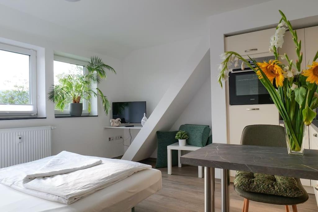 Wunderschoene Ferienwohnung Mit Balkon In Aue Esterno foto